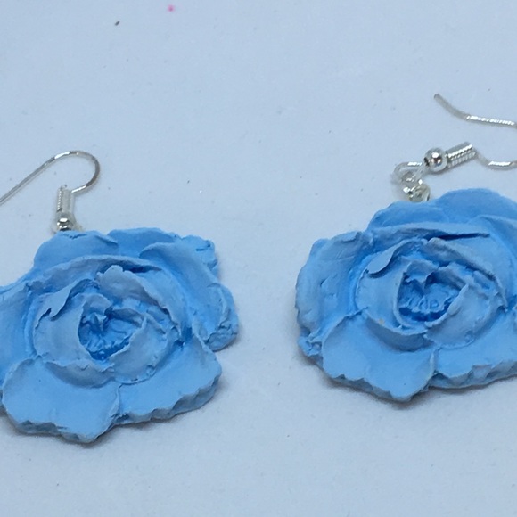 Handmade Polymer Clay Earrings, Handmade Clay Rose Earrings, Clay earrings - Picture 7 of 8
